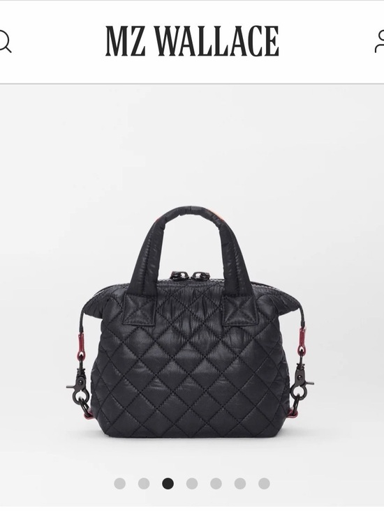MZ Wallace Handbags - MZ Wallace Quilted Mini Satchel - Black with Red Accents